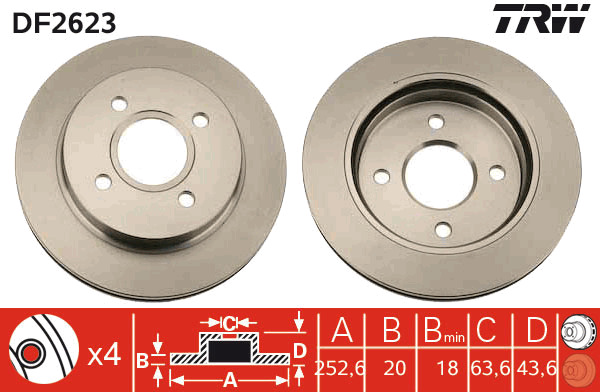 TRW Bremsscheibe DF2623