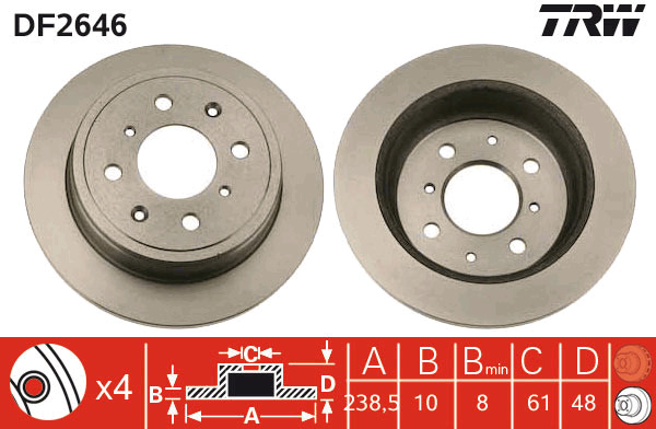 TRW Bremsscheibe DF2646