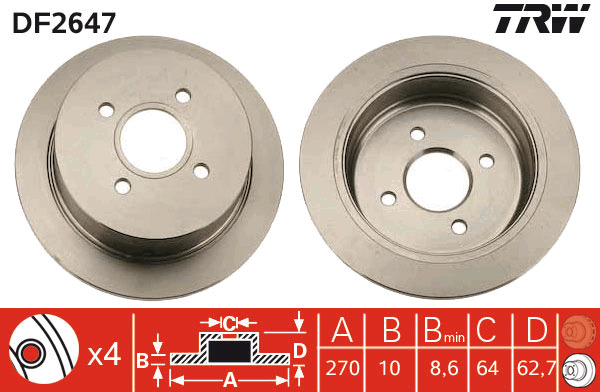 TRW Bremsscheibe DF2647