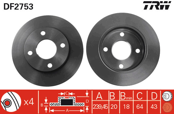 TRW Bremsscheibe DF2753