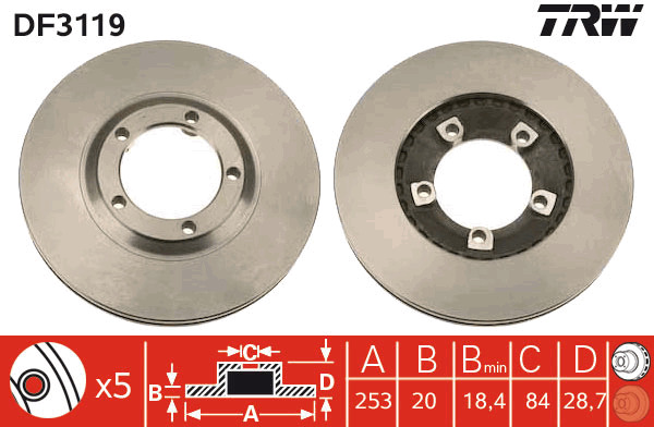 TRW Bremsscheibe DF3119