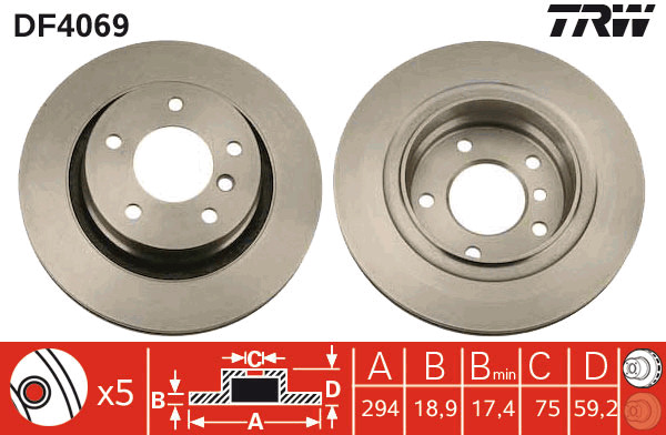 TRW Bremsscheibe DF4069