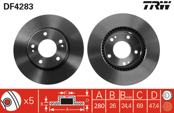 TRW Bremsscheibe DF4283