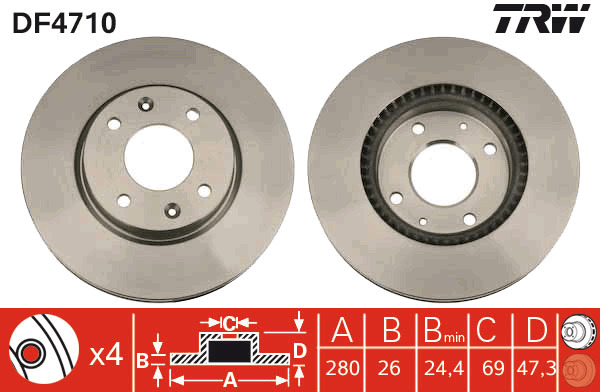 TRW Bremsscheibe DF4710