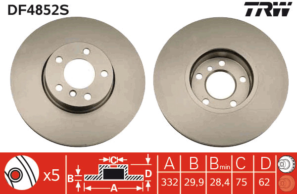 TRW Bremsscheibe DF4852S