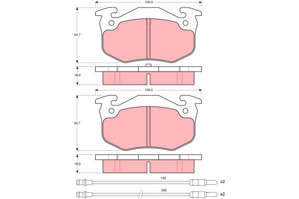TRW Bremsbelagsatz, Scheibenbremse GDB313