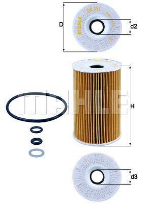 MAHLE Ölfilter OX 351D