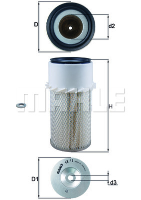 MAHLE Luftfilter LX 16