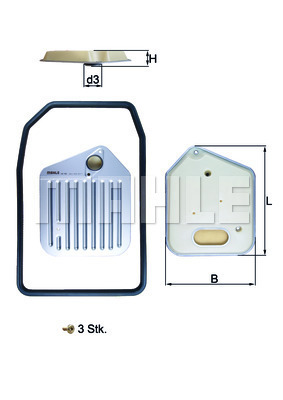 MAHLE Hydraulikfilter, Automatikgetriebe HX 163KIT