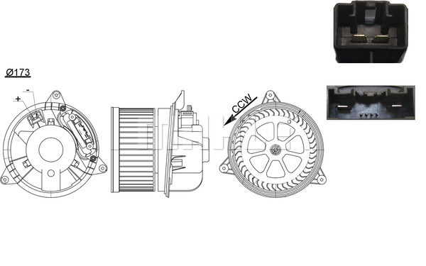 MAHLE Innenraumgebläse AB 195 000S
