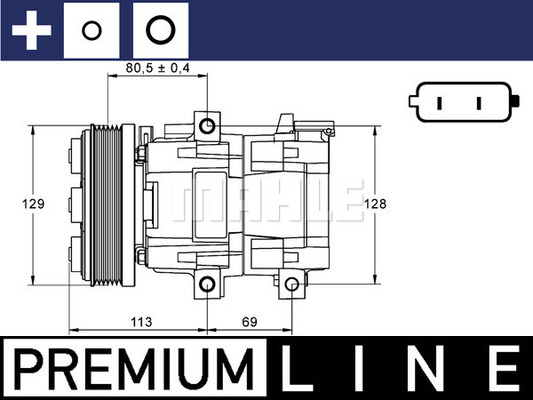 MAHLE Kompressor, Klimaanlage ACP 88 000P