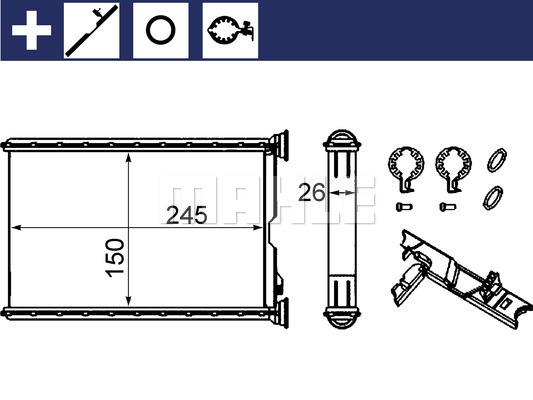 MAHLE Wärmetauscher, Innenraumheizung AH 242 000S