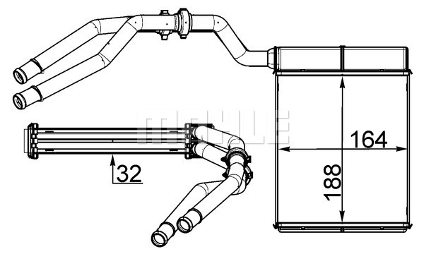 MAHLE Wärmetauscher, Innenraumheizung AH 257 000S