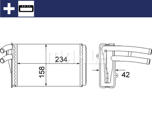 MAHLE Wärmetauscher, Innenraumheizung AH 54 000S