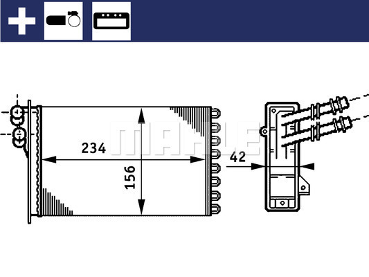 MAHLE Wärmetauscher, Innenraumheizung AH 72 000S