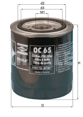 MAHLE Ölfilter OC 65