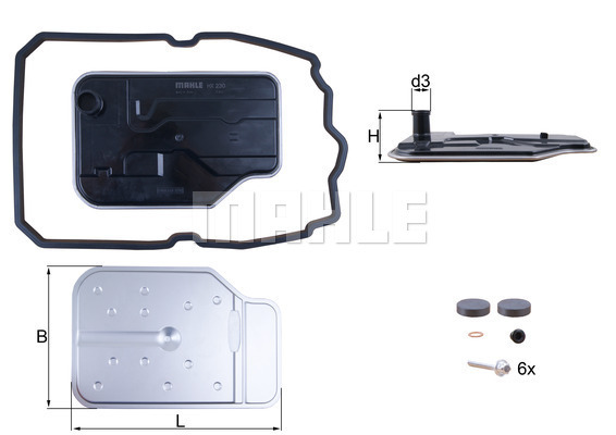 MAHLE Hydraulikfilter, Automatikgetriebe HX 230 KIT