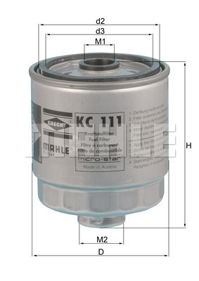 MAHLE Kraftstofffilter KC 111
