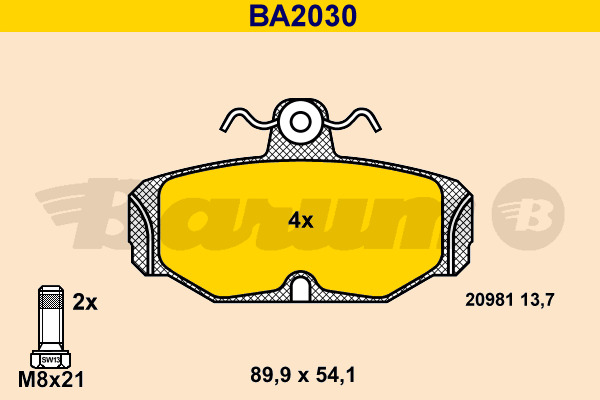BARUM Bremsbelagsatz, Scheibenbremse BA2030