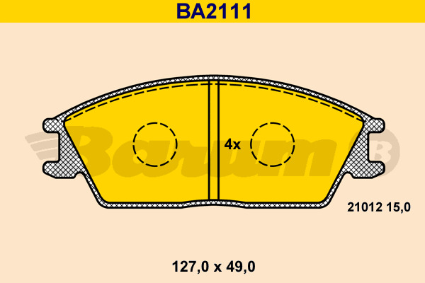 BARUM Bremsbelagsatz, Scheibenbremse BA2111