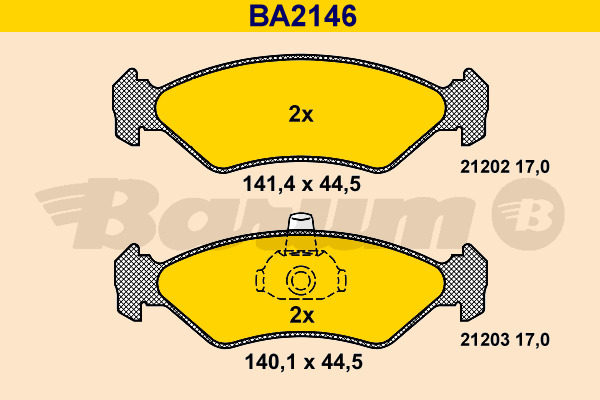 BARUM Bremsbelagsatz, Scheibenbremse BA2146