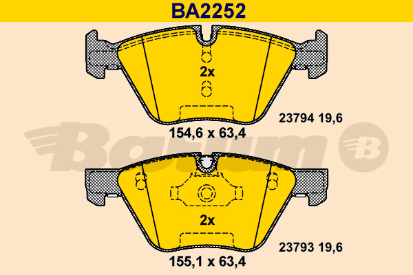BARUM Bremsbelagsatz, Scheibenbremse BA2252