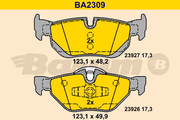 BARUM Bremsbelagsatz, Scheibenbremse BA2309