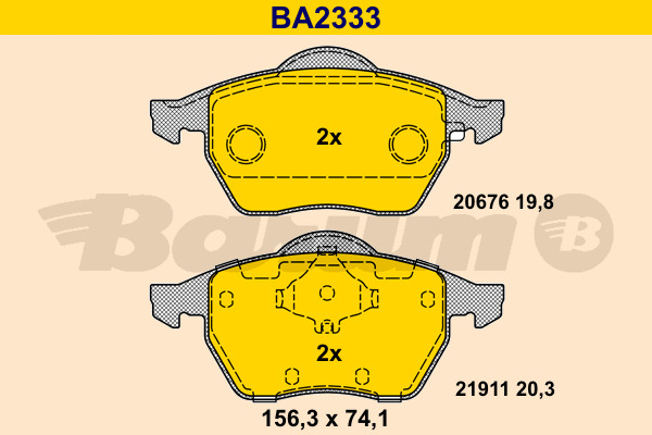 BARUM Bremsbelagsatz, Scheibenbremse BA2333