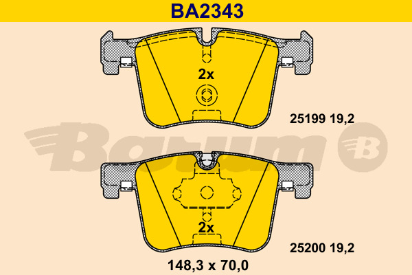 BARUM Bremsbelagsatz, Scheibenbremse BA2343