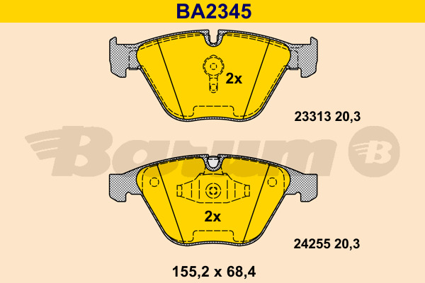 BARUM Bremsbelagsatz, Scheibenbremse BA2345