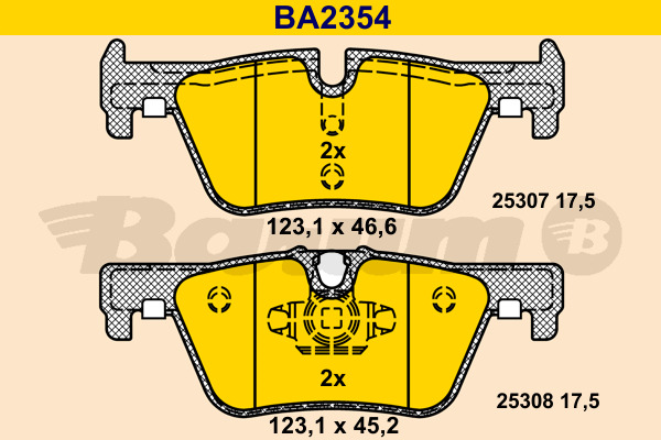 BARUM Bremsbelagsatz, Scheibenbremse BA2354