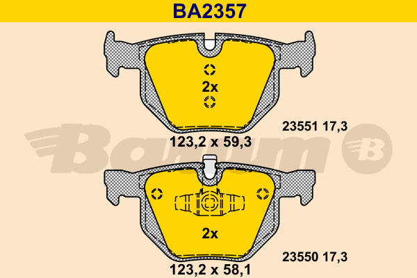 BARUM Bremsbelagsatz, Scheibenbremse BA2357