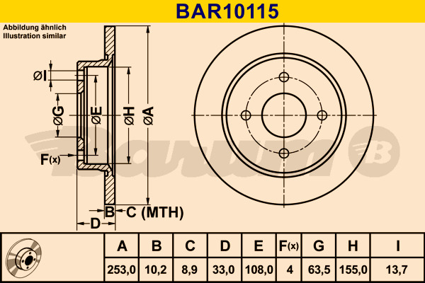 BARUM Bremsscheibe BAR10115