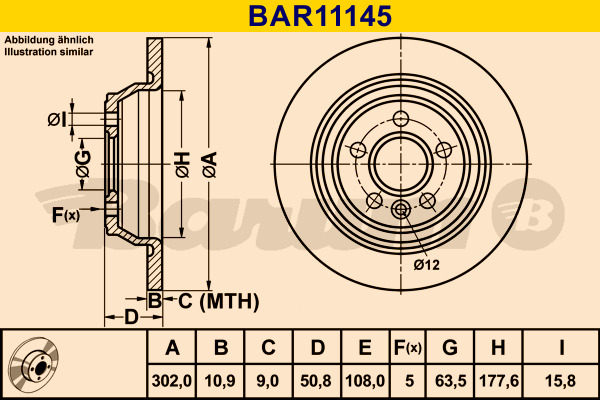 BARUM Bremsscheibe BAR11145