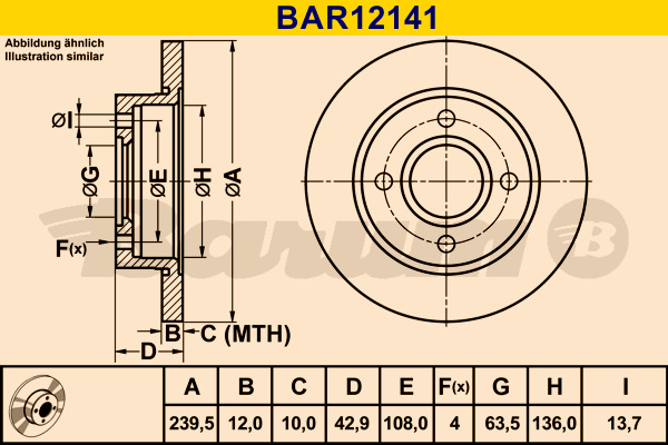 BARUM Bremsscheibe BAR12141
