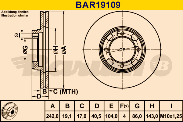 BARUM Bremsscheibe BAR19109