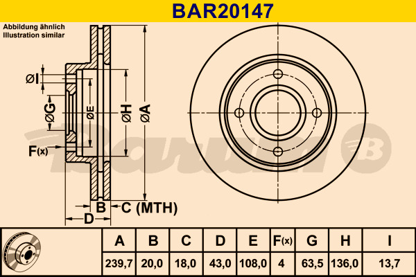 BARUM Bremsscheibe BAR20147