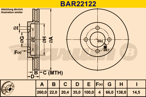 BARUM Bremsscheibe BAR22122