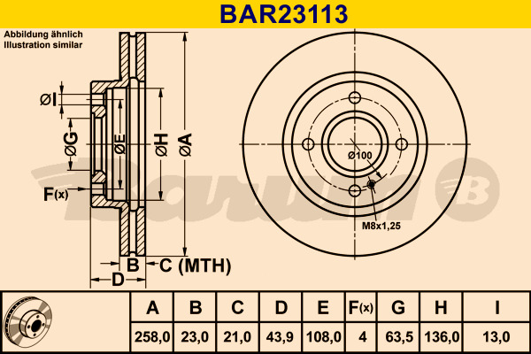 BARUM Bremsscheibe BAR23113