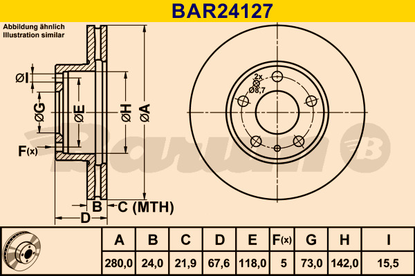 BARUM Bremsscheibe BAR24127