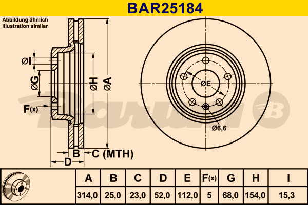 BARUM Bremsscheibe BAR25184