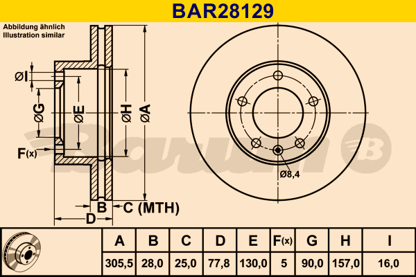 BARUM Bremsscheibe BAR28129