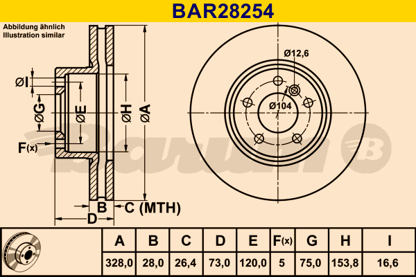 BARUM Bremsscheibe BAR28254